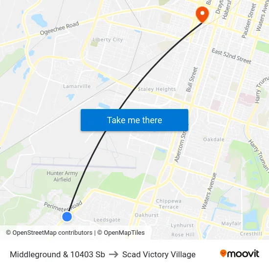 Middleground & 10403 Sb to Scad Victory Village map