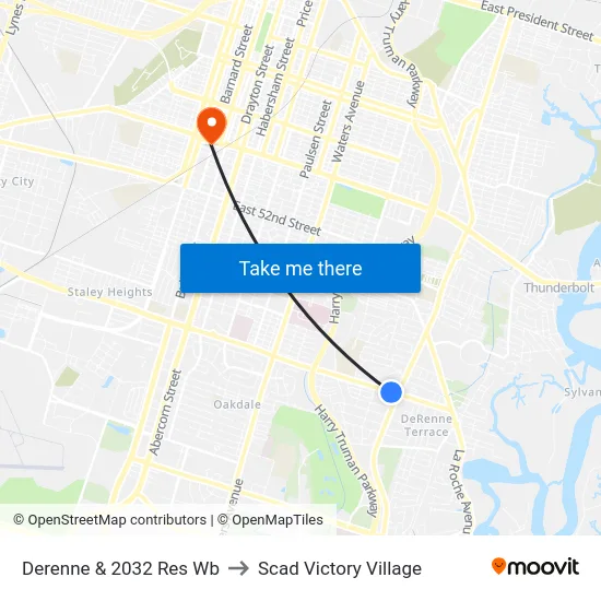 Derenne & 2032 Res Wb to Scad Victory Village map