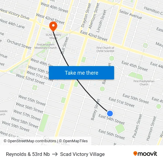 Reynolds & 53rd Nb to Scad Victory Village map