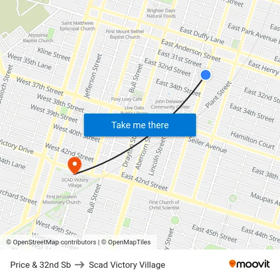 Price & 32nd Sb to Scad Victory Village map