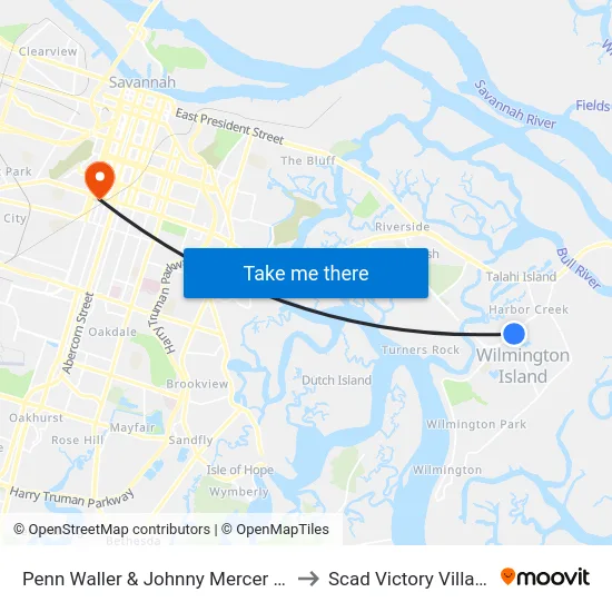 Penn Waller & Johnny Mercer Sb to Scad Victory Village map
