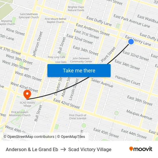 Anderson & Le Grand Eb to Scad Victory Village map