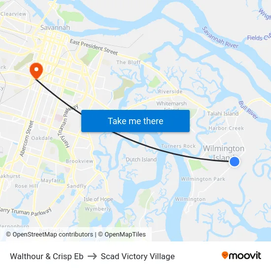 Walthour & Crisp Eb to Scad Victory Village map