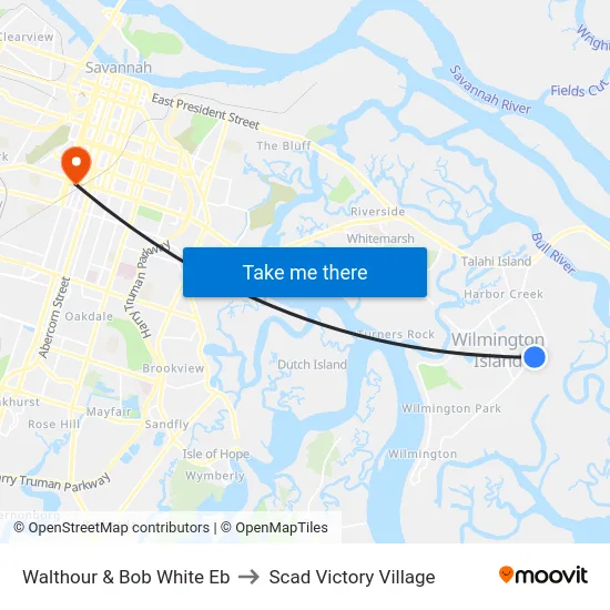Walthour & Bob White Eb to Scad Victory Village map
