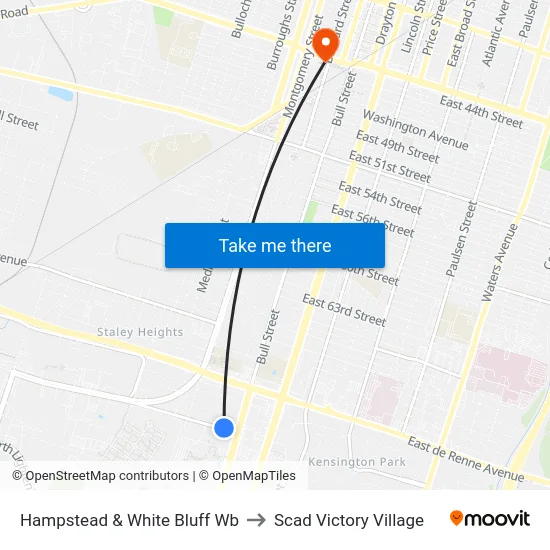 Hampstead & White Bluff Wb to Scad Victory Village map