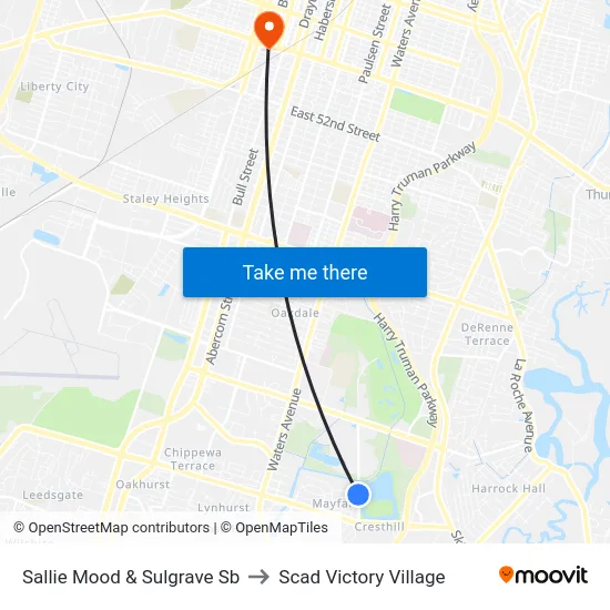 Sallie Mood & Sulgrave Sb to Scad Victory Village map
