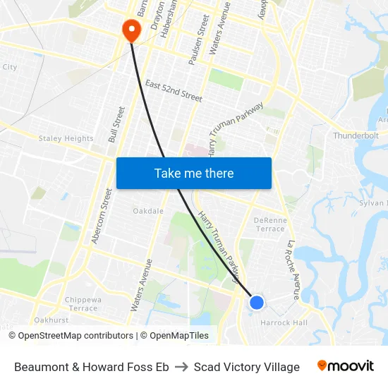 Beaumont & Howard Foss Eb to Scad Victory Village map