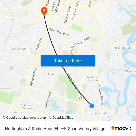 Nottingham & Robin Hood Eb to Scad Victory Village map