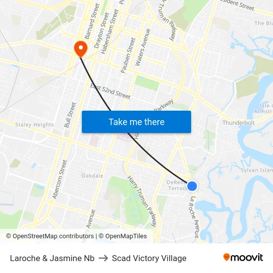 Laroche & Jasmine Nb to Scad Victory Village map