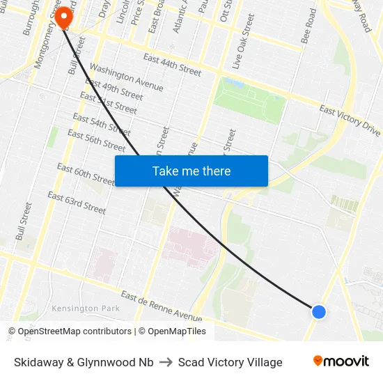 Skidaway & Glynnwood Nb to Scad Victory Village map