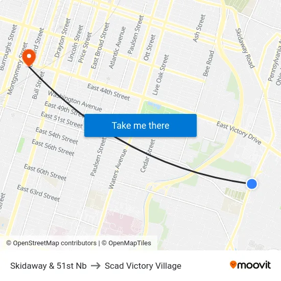 Skidaway & 51st Nb to Scad Victory Village map
