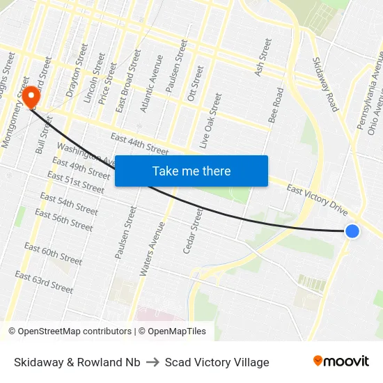 Skidaway & Rowland Nb to Scad Victory Village map