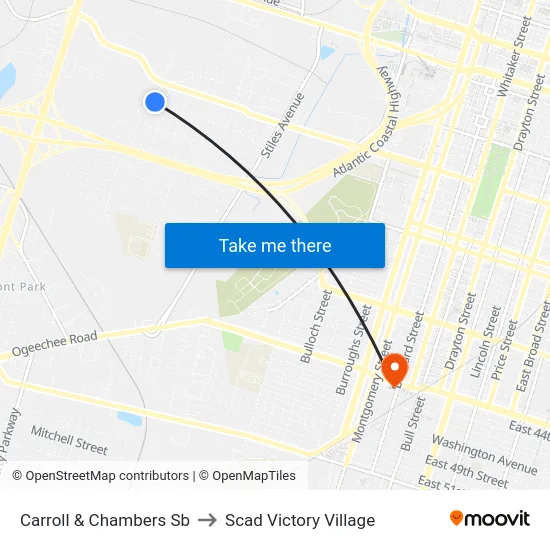 Carroll & Chambers Sb to Scad Victory Village map