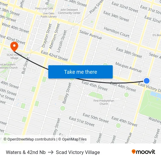 Waters & 42nd Nb to Scad Victory Village map