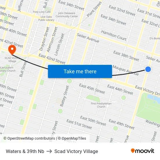 Waters & 39th Nb to Scad Victory Village map