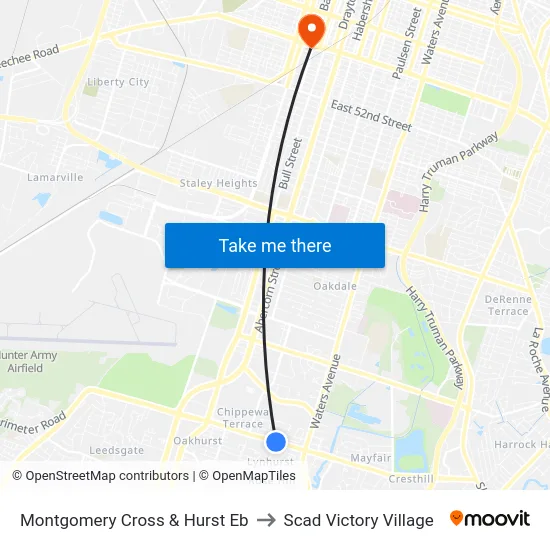 Montgomery Cross & Hurst Eb to Scad Victory Village map