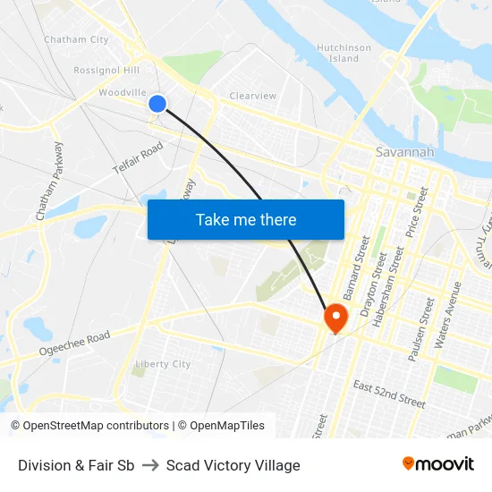 Division & Fair Sb to Scad Victory Village map