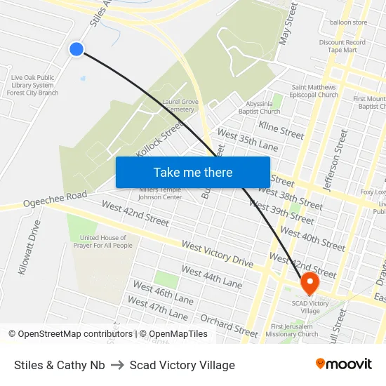 Stiles & Cathy Nb to Scad Victory Village map