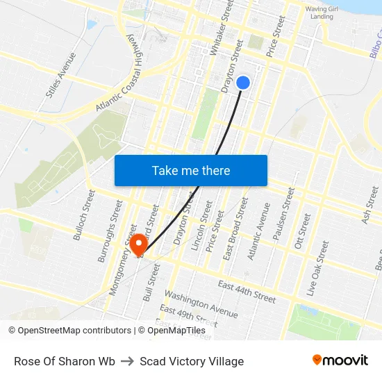 Rose Of Sharon Wb to Scad Victory Village map