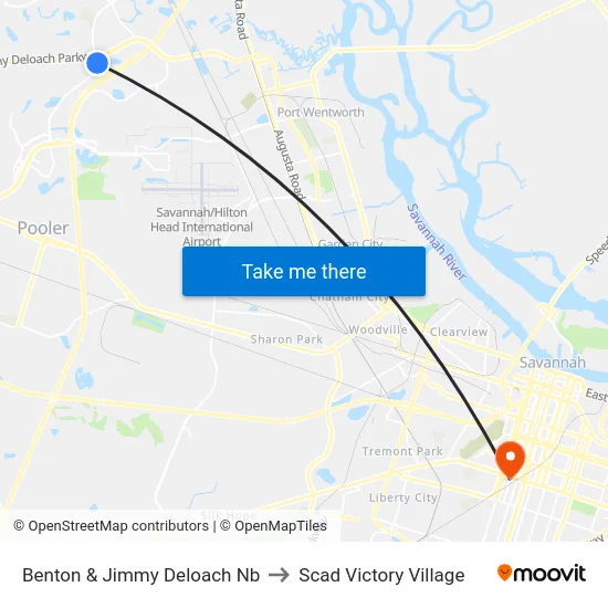 Benton & Jimmy Deloach Nb to Scad Victory Village map