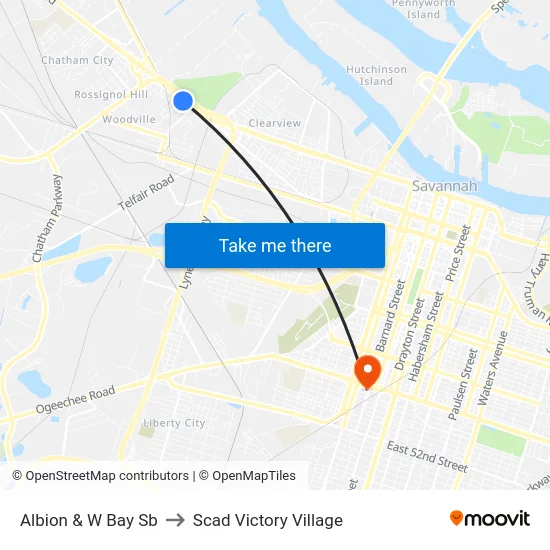 Albion & W Bay Sb to Scad Victory Village map