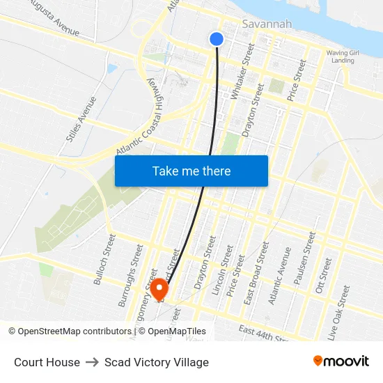 Court House to Scad Victory Village map