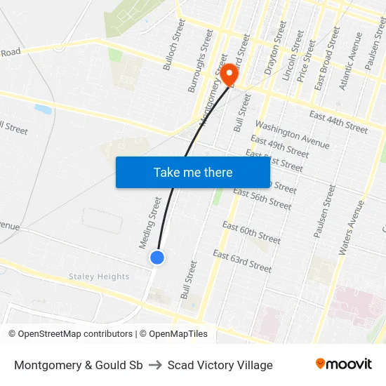Montgomery & Gould Sb to Scad Victory Village map