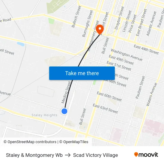 Staley & Montgomery Wb to Scad Victory Village map