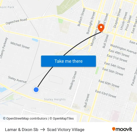 Lamar & Dixon Sb to Scad Victory Village map