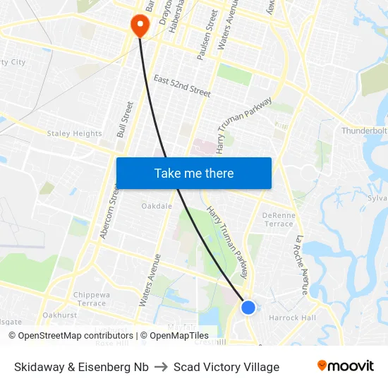 Skidaway & Eisenberg Nb to Scad Victory Village map