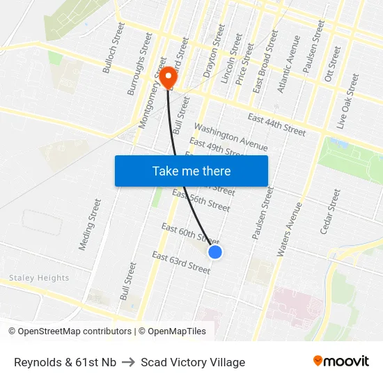 Reynolds & 61st Nb to Scad Victory Village map