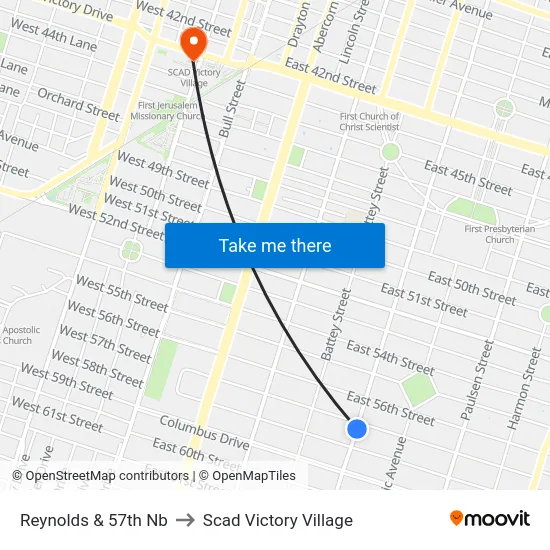 Reynolds & 57th Nb to Scad Victory Village map