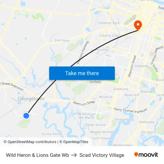 Wild Heron & Lions Gate Wb to Scad Victory Village map