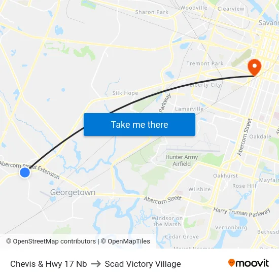 Chevis & Hwy 17 Nb to Scad Victory Village map