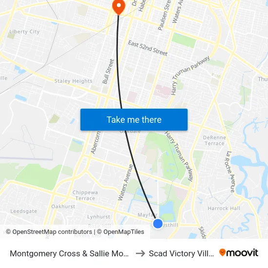 Montgomery Cross & Sallie Mood Eb to Scad Victory Village map