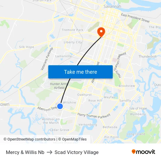Mercy & Willis Nb to Scad Victory Village map