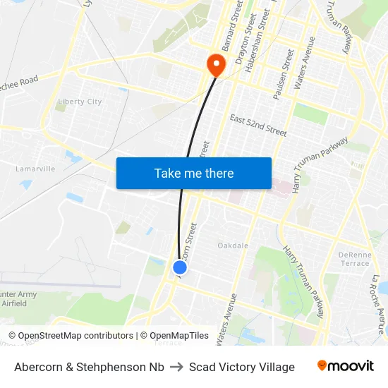 Abercorn & Stehphenson Nb to Scad Victory Village map