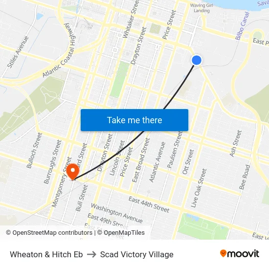 Wheaton & Hitch Eb to Scad Victory Village map