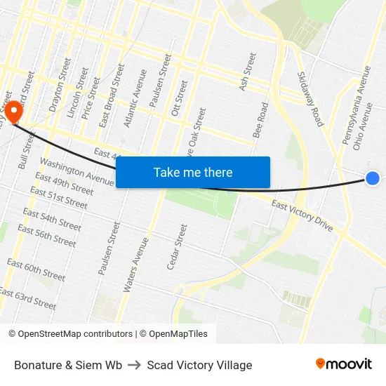 Bonature & Siem Wb to Scad Victory Village map