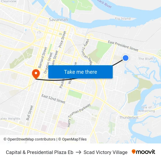 Capital & Presidential Plaza Eb to Scad Victory Village map