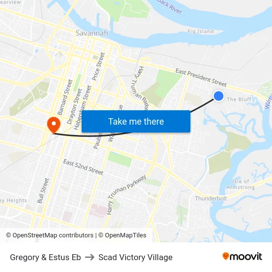 Gregory & Estus Eb to Scad Victory Village map
