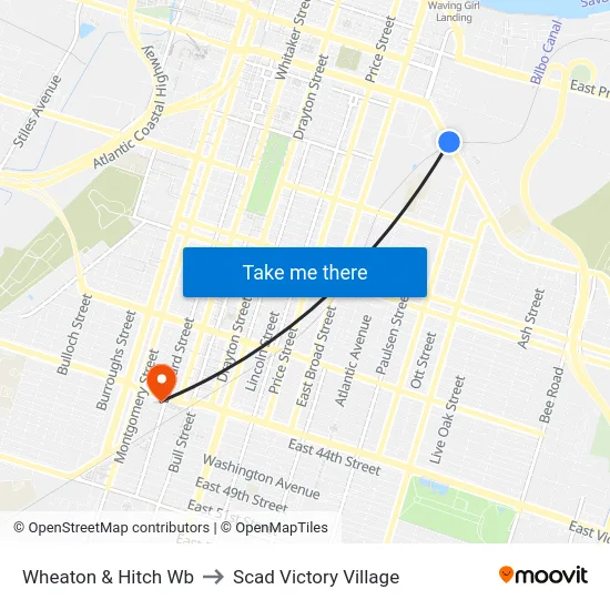 Wheaton & Hitch Wb to Scad Victory Village map