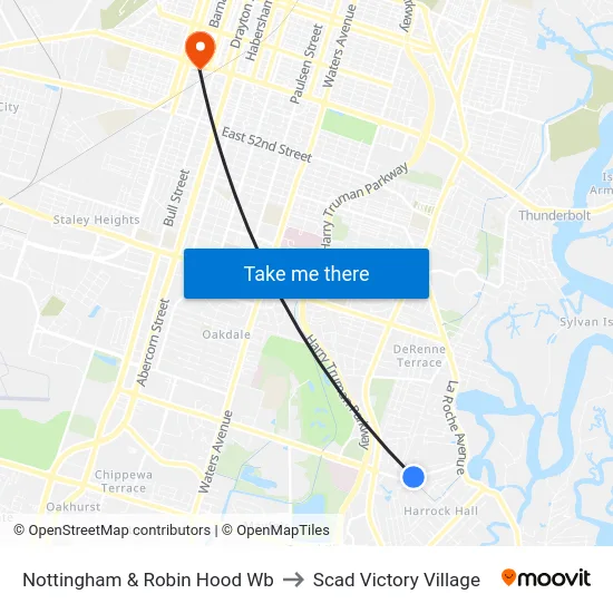 Nottingham & Robin Hood Wb to Scad Victory Village map