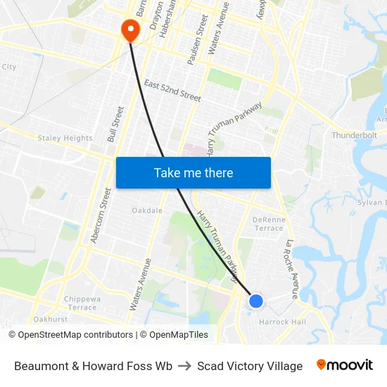 Beaumont & Howard Foss Wb to Scad Victory Village map