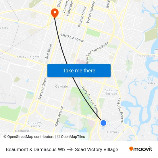 Beaumont & Damascus Wb to Scad Victory Village map