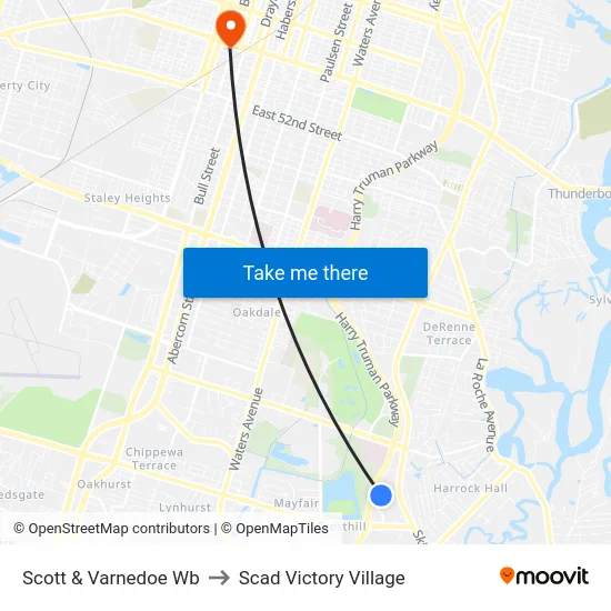 Scott & Varnedoe Wb to Scad Victory Village map