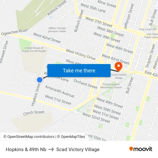 Hopkins & 49th Nb to Scad Victory Village map