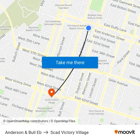 Anderson & Bull Eb to Scad Victory Village map