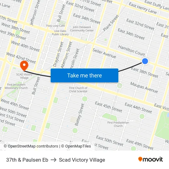37th & Paulsen Eb to Scad Victory Village map