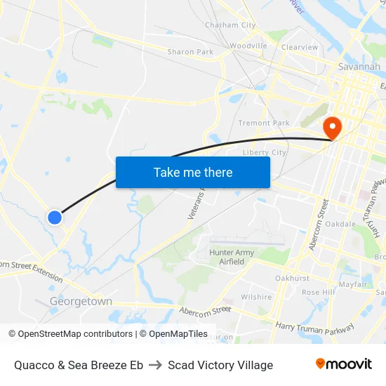 Quacco & Sea Breeze Eb to Scad Victory Village map